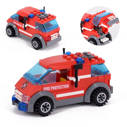 New City Fire Fighting Truck Car Vehicle Police Building block T