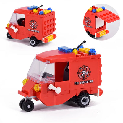 New City Fire Fighting Truck Car Vehicle Police Building block T