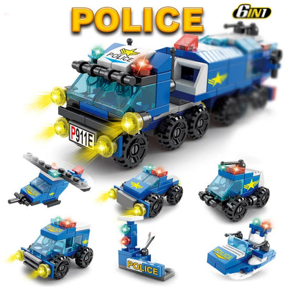 New City Fire Fighting Truck Car Vehicle Police Building block T