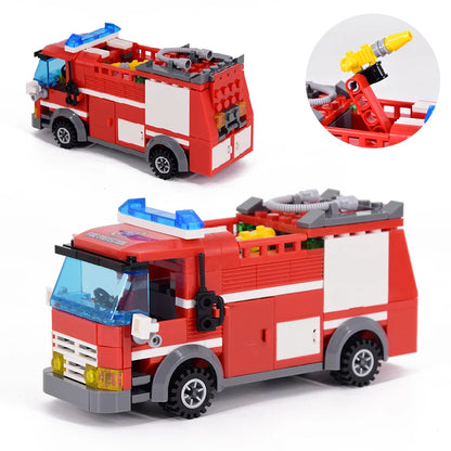 New City Fire Fighting Truck Car Vehicle Police Building block T