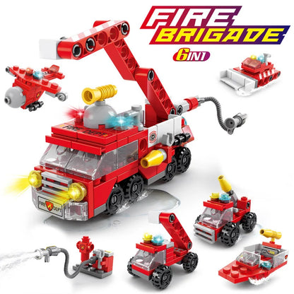 New City Fire Fighting Truck Car Vehicle Police Building block T